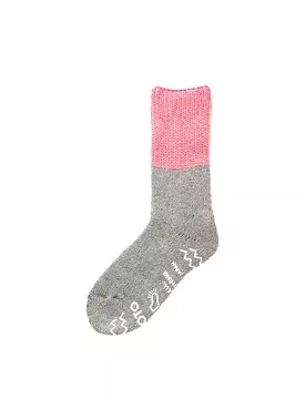 RoToTo Teasel Socks Pink / Light Gray