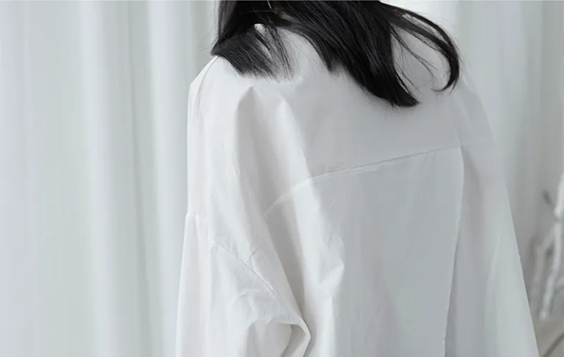 Saburo Irregular Long Sleeve Shirt - White