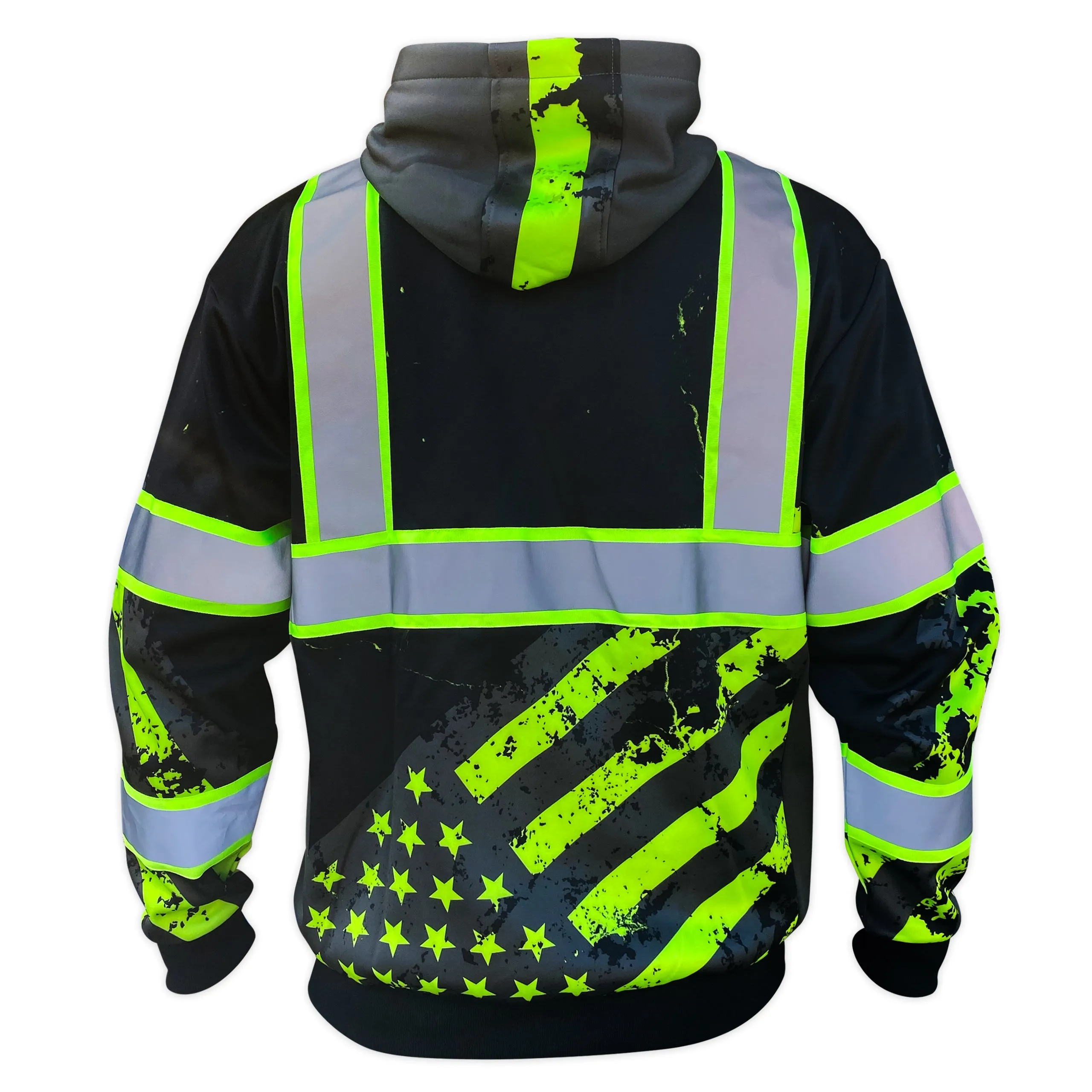 SafetyShirtz Men's SS360° American Grit Enhanced Visibility Stealth Safety Hoodie