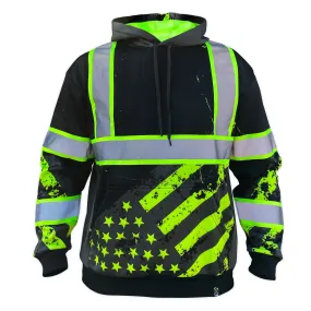 SafetyShirtz Men's SS360° American Grit Enhanced Visibility Stealth Safety Hoodie