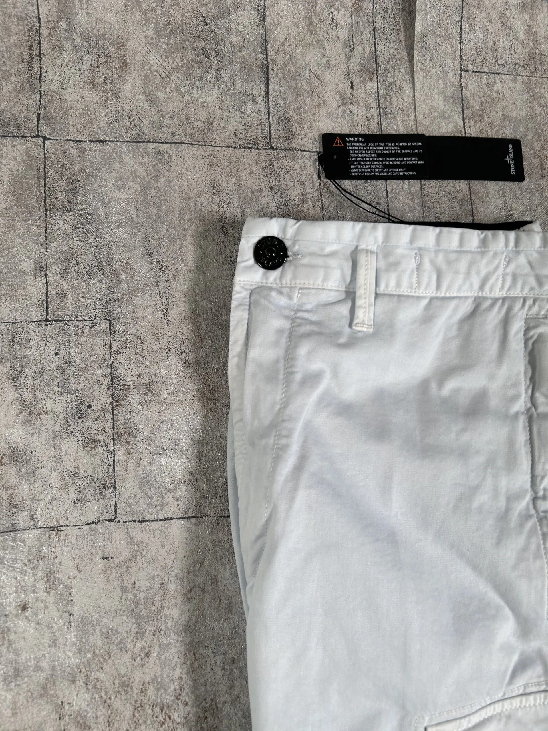 STONE ISLAND STRETCH COTTON TELA ‘PARACADUTE’ GARMENT DYED TROUSERS