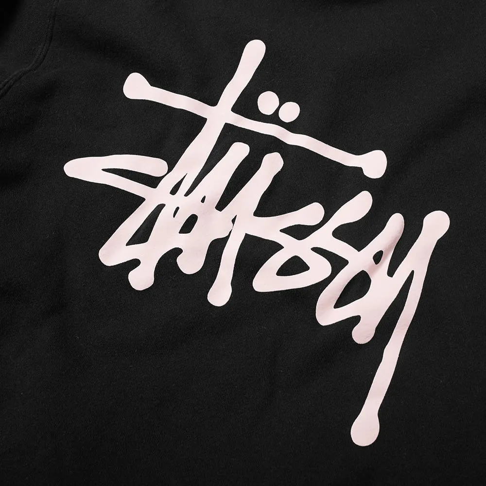 Stussy Basic Crew SweatBlack & Light Pink