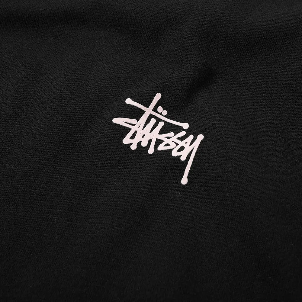 Stussy Basic Crew SweatBlack & Light Pink