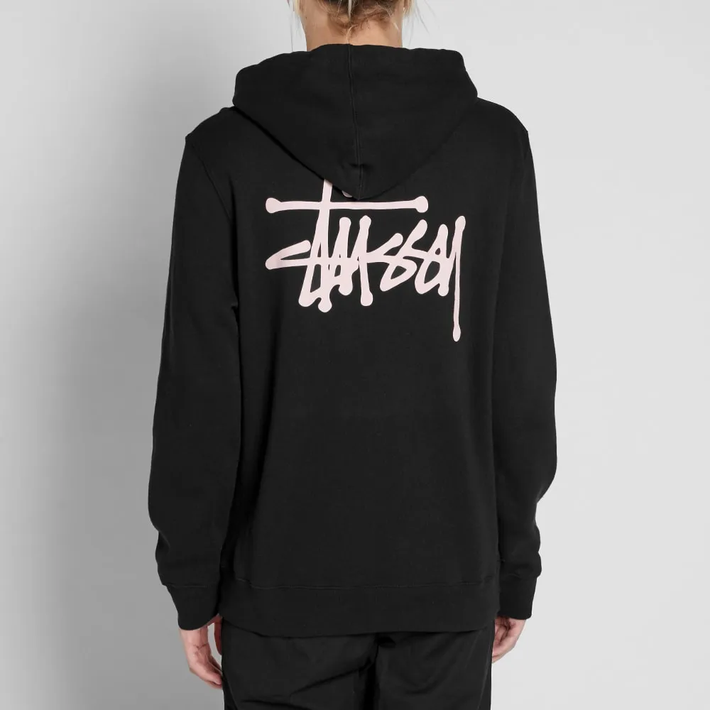 Stussy Basic HoodyBlack & Light Pink