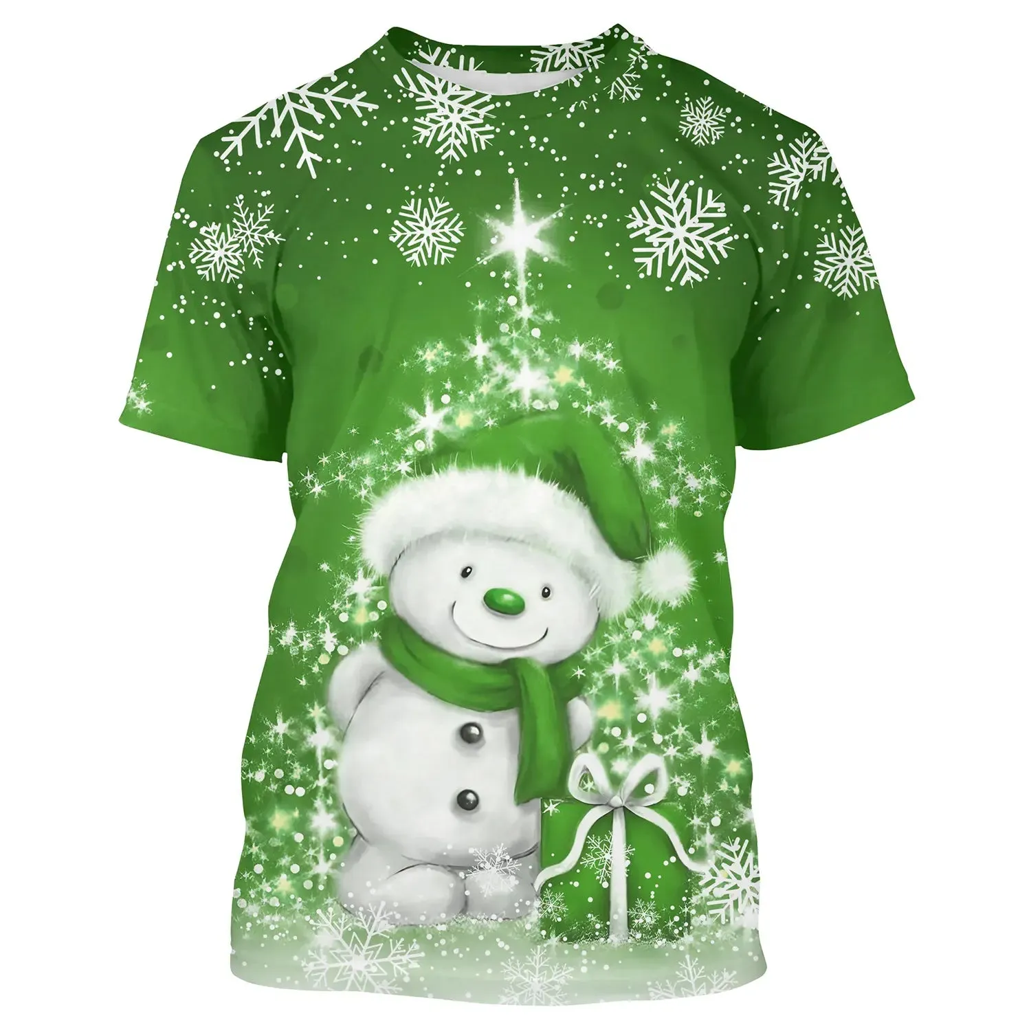 Sweat à Capuche Vert Nol – Bonhomme de Neige Enjoué avec Cadeau et clat Hivernal - CT04112348