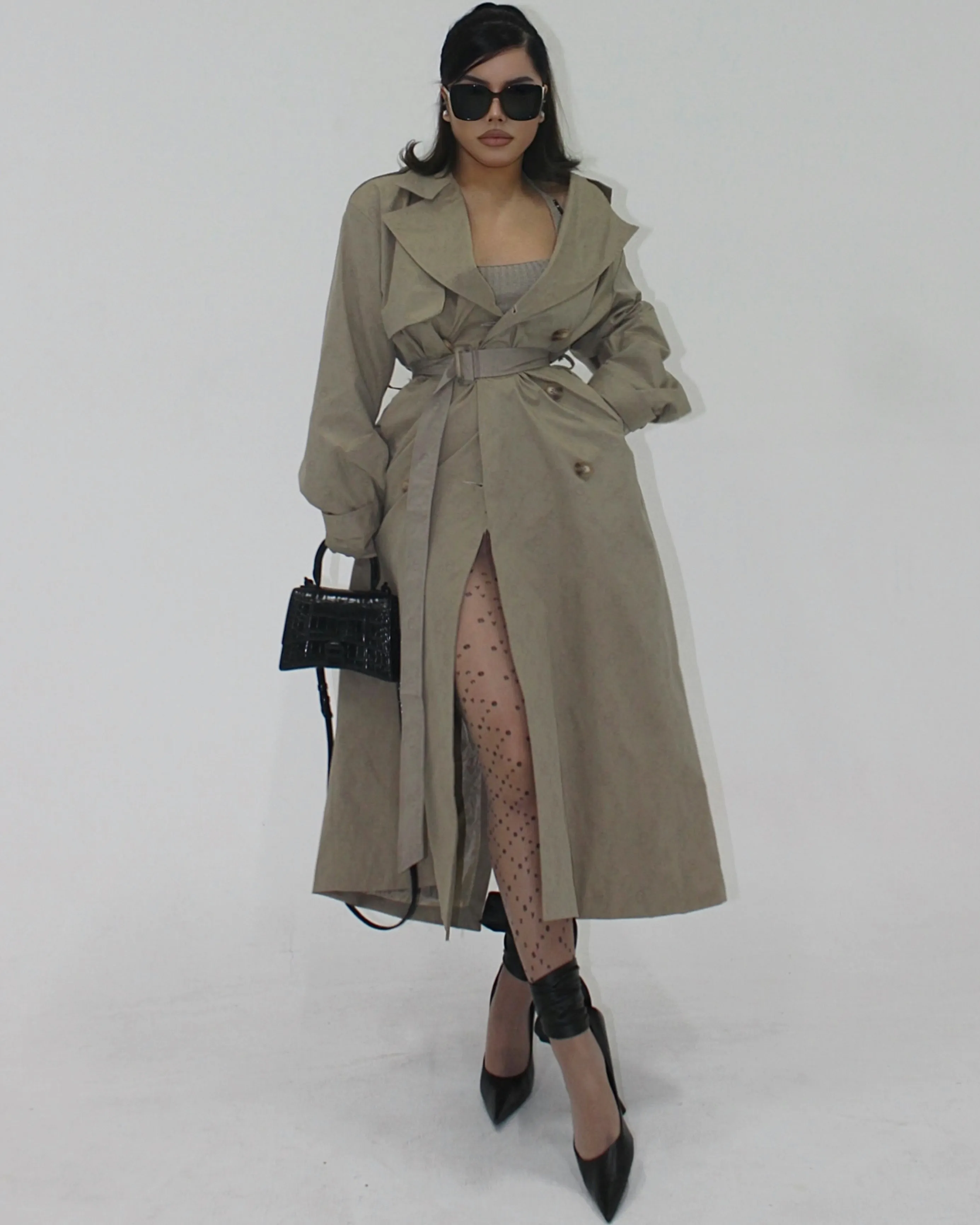 SYNEZ Khaki Long Coat