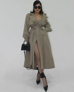 SYNEZ Khaki Long Coat