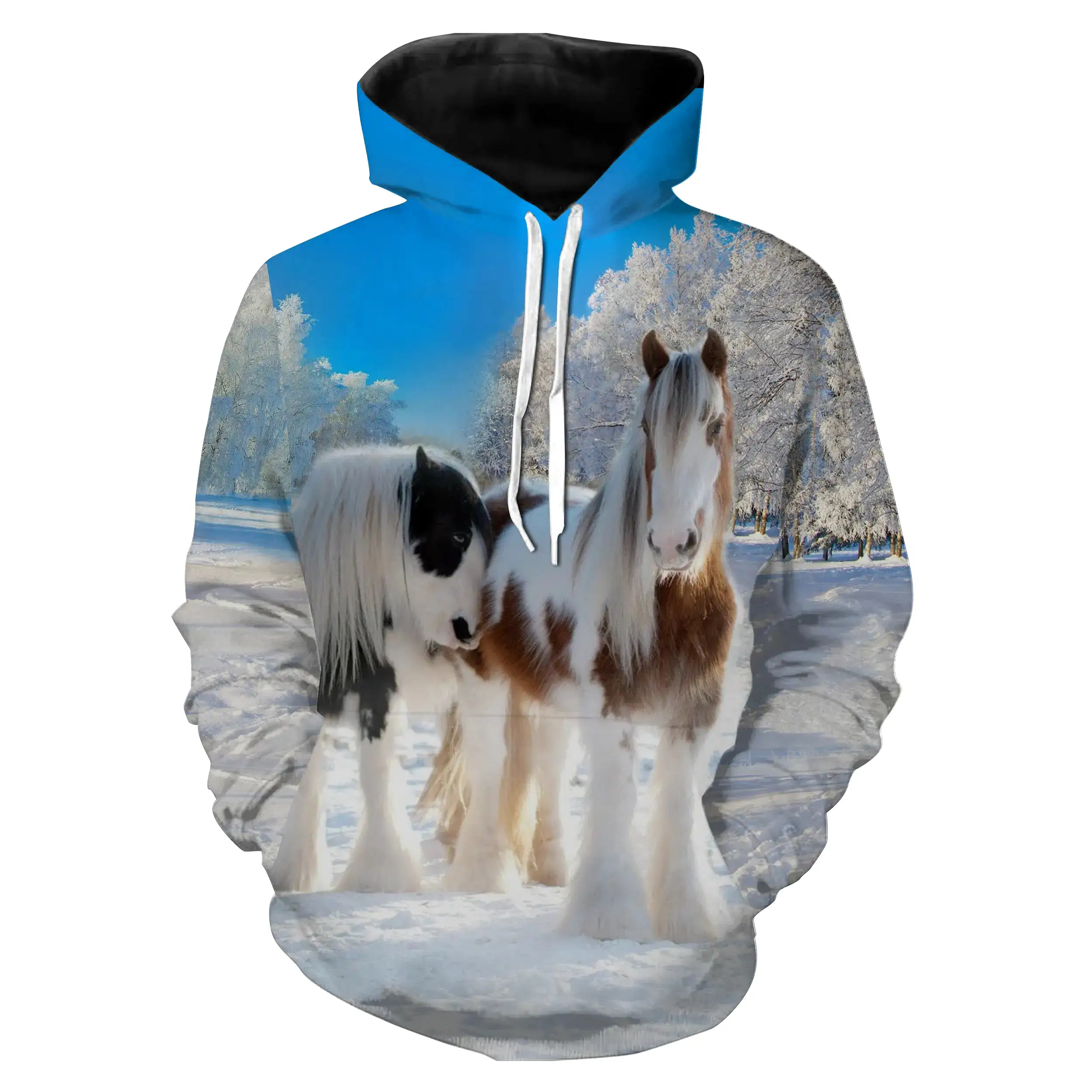 T-shirt quitation Homme Femme, Cadeau Original Fan des chevaux, Chaval Dans La Neige - CT24082222