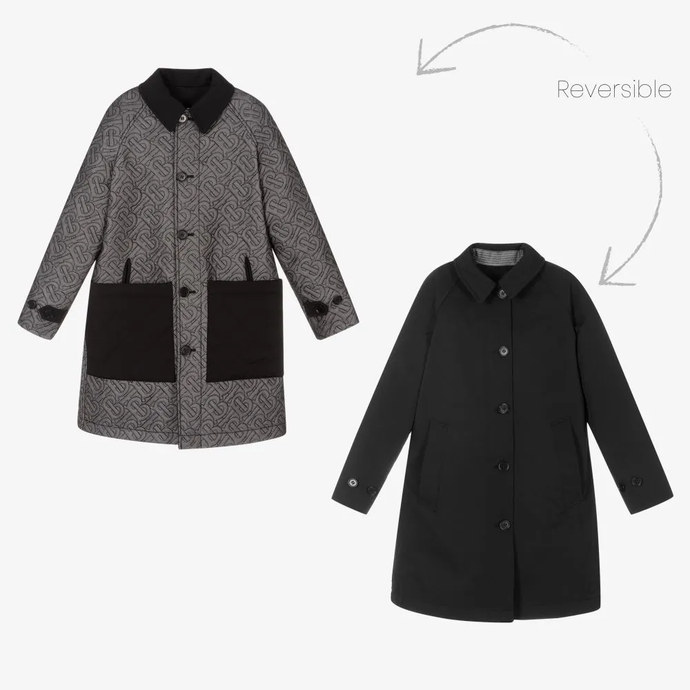 Teen Black Reversible Coat