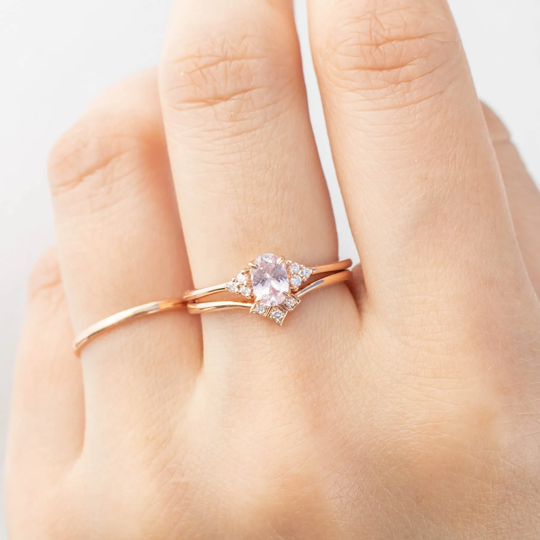 Teresa Ring - 0.56ct Light Pink Montana Sapphire, 14k Rose Gold (One of a kind)