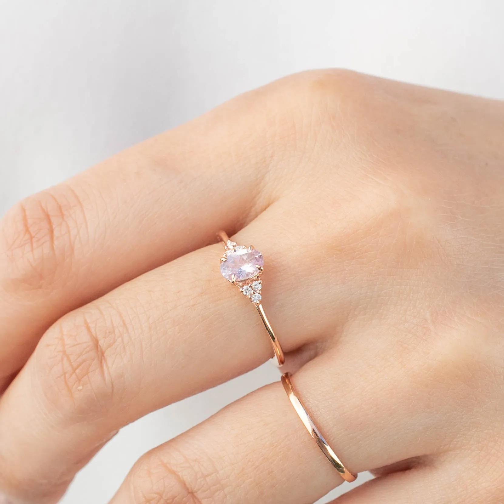 Teresa Ring - 0.56ct Light Pink Montana Sapphire, 14k Rose Gold (One of a kind)