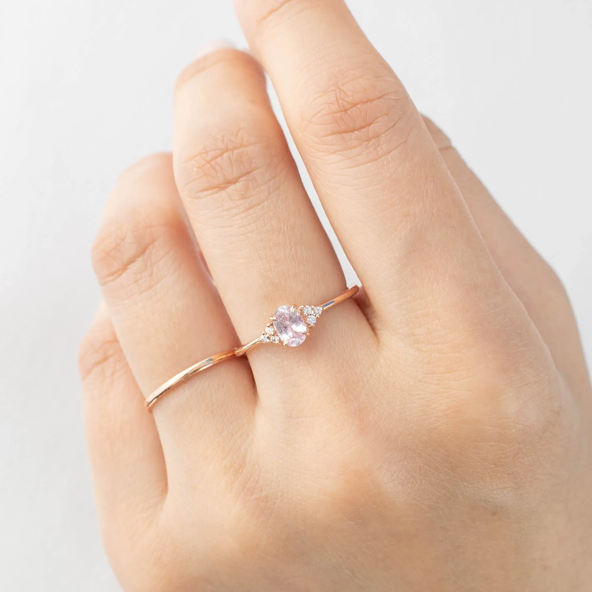 Teresa Ring - 0.56ct Light Pink Montana Sapphire, 14k Rose Gold (One of a kind)