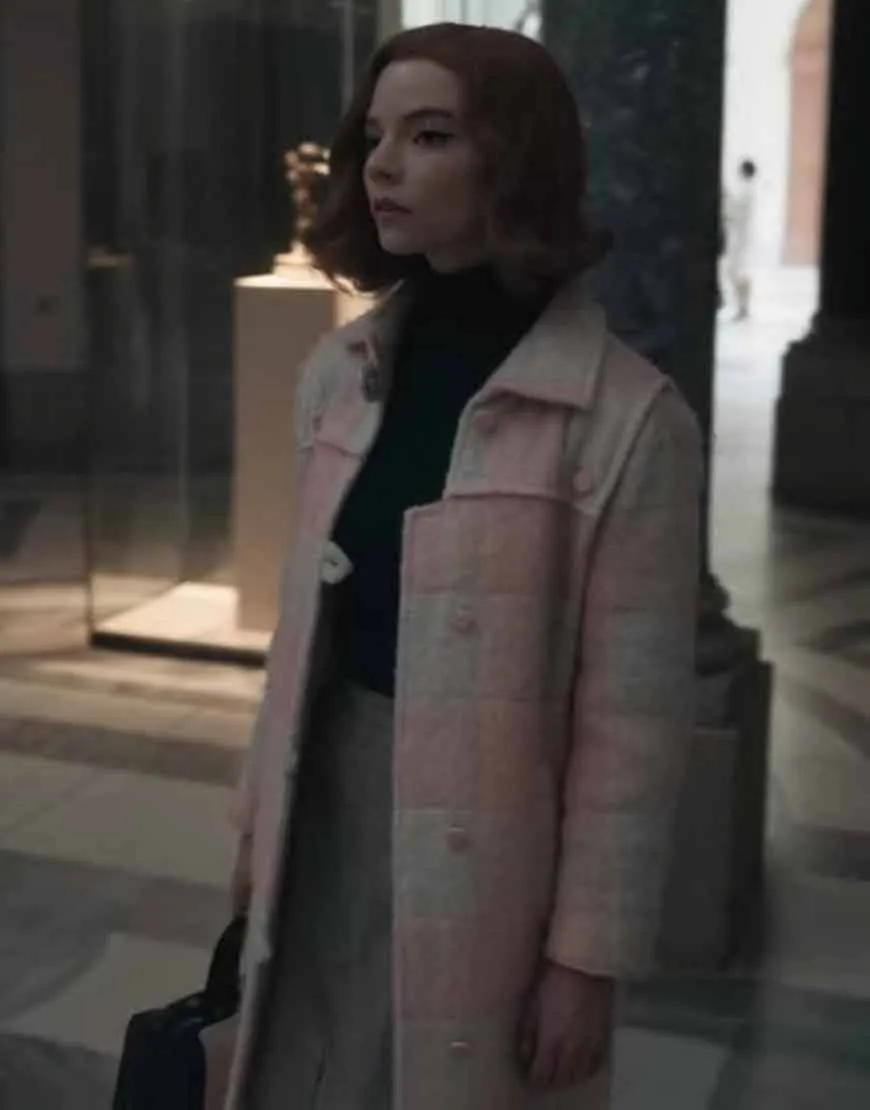 The Queen’s Gambit Anya Taylor-Joy Pink Coat | Ujackets.com