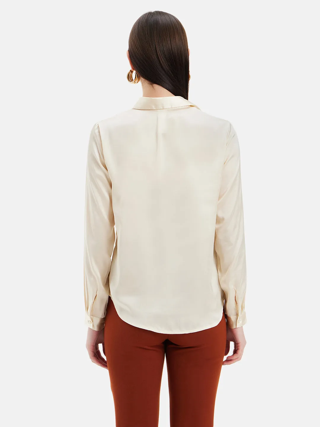 Tia Solid Satin Shirt