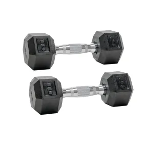 TRU GRIT 40 lbs. Single Hex Rubber Coated Dumbbell