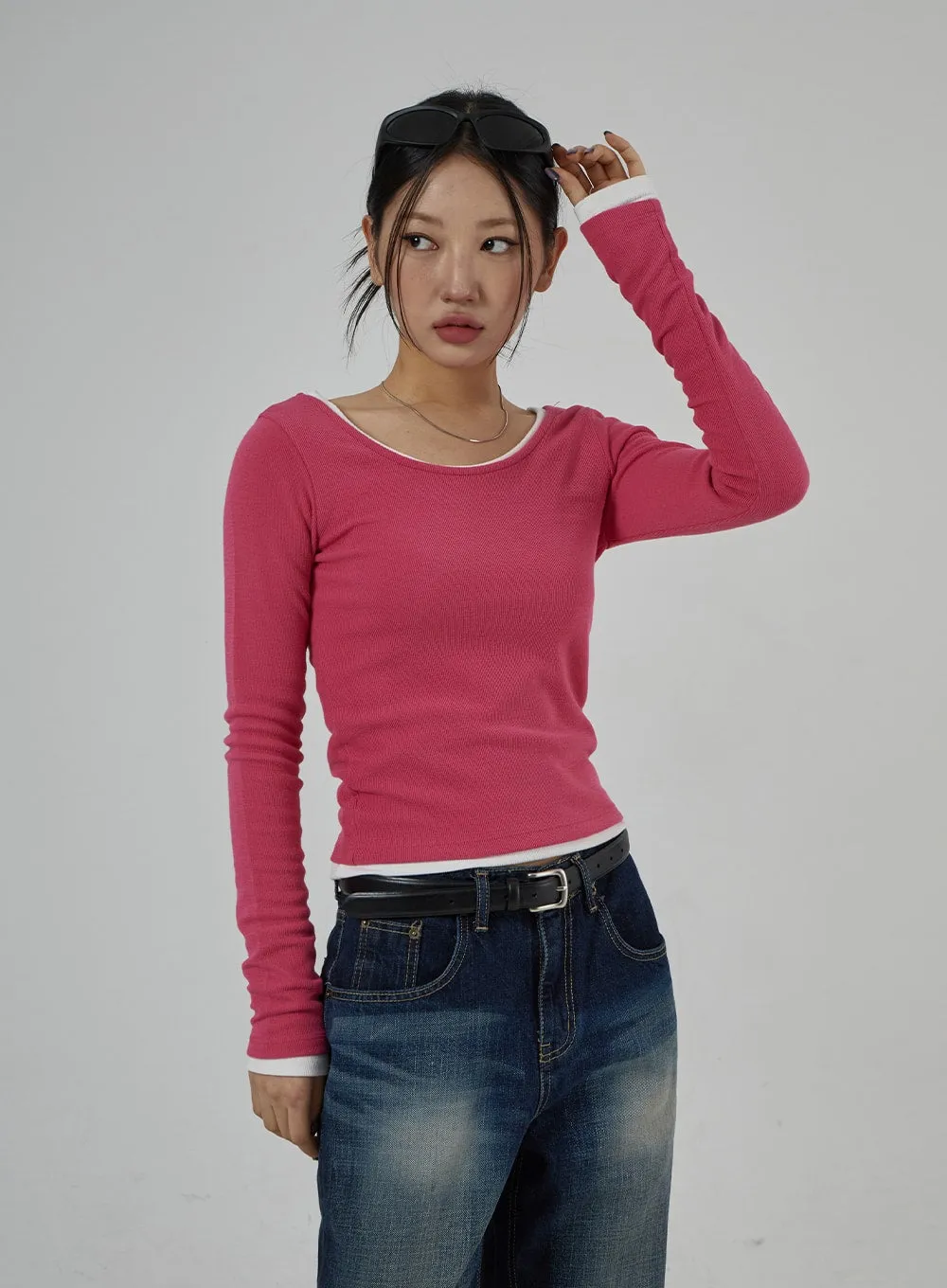 U-Neck Long Sleeve Top CD27