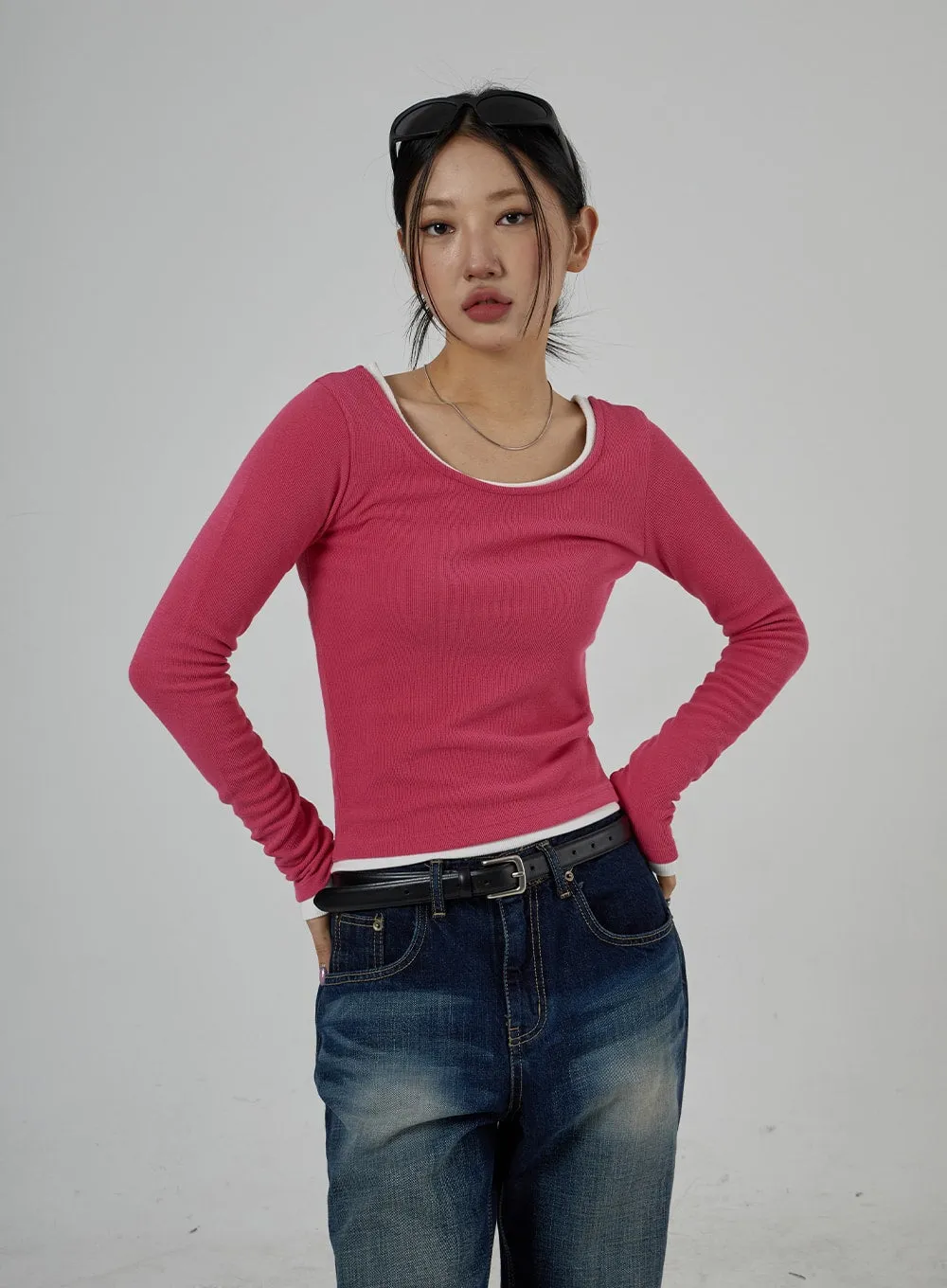 U-Neck Long Sleeve Top CD27