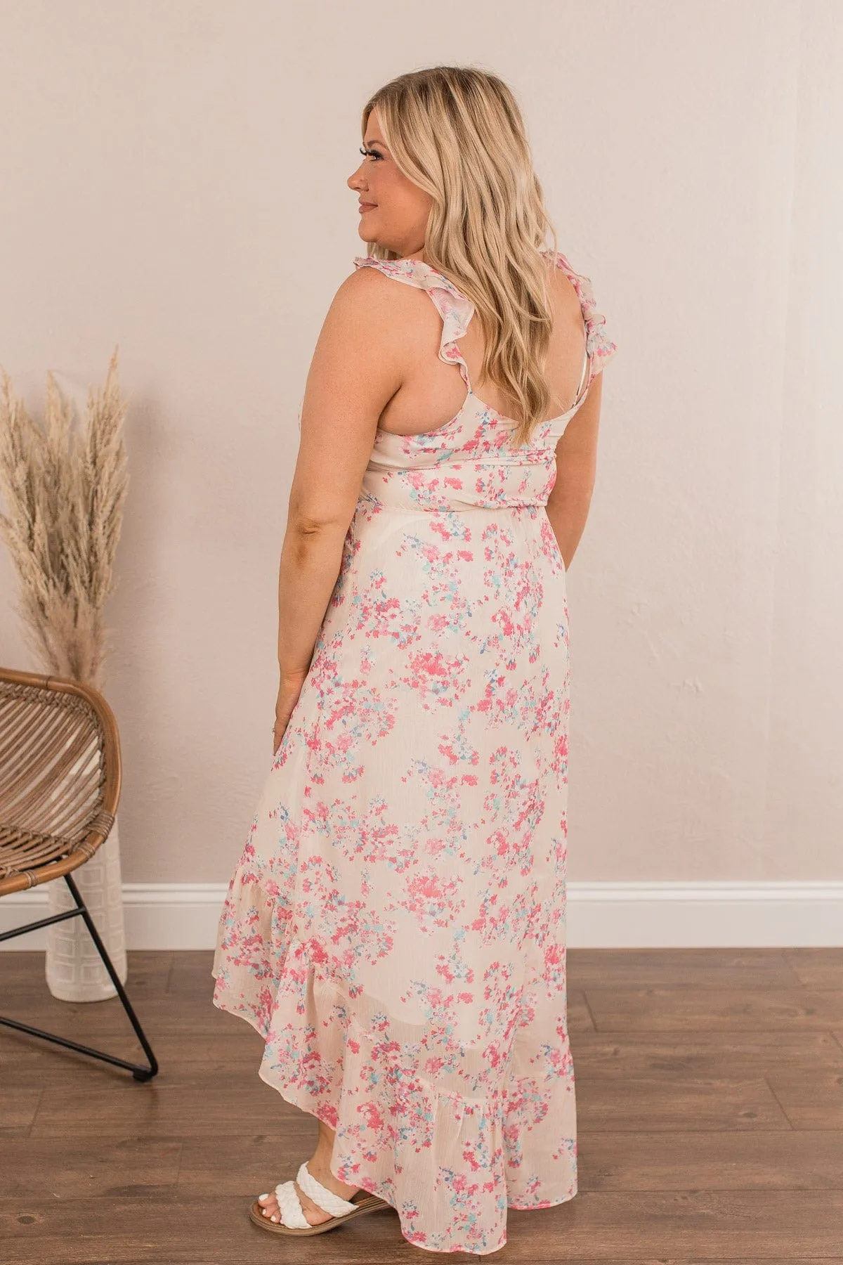 Under The Blossoms High-Low Dress- Cream