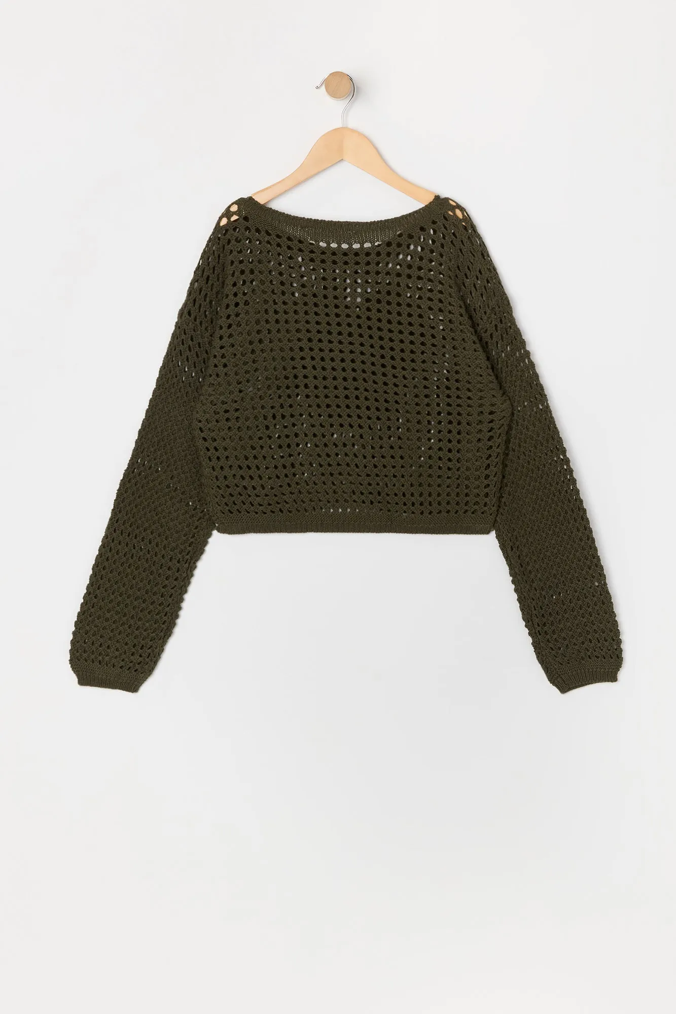 Urban Kids Girls Heart Open Knit Sweater