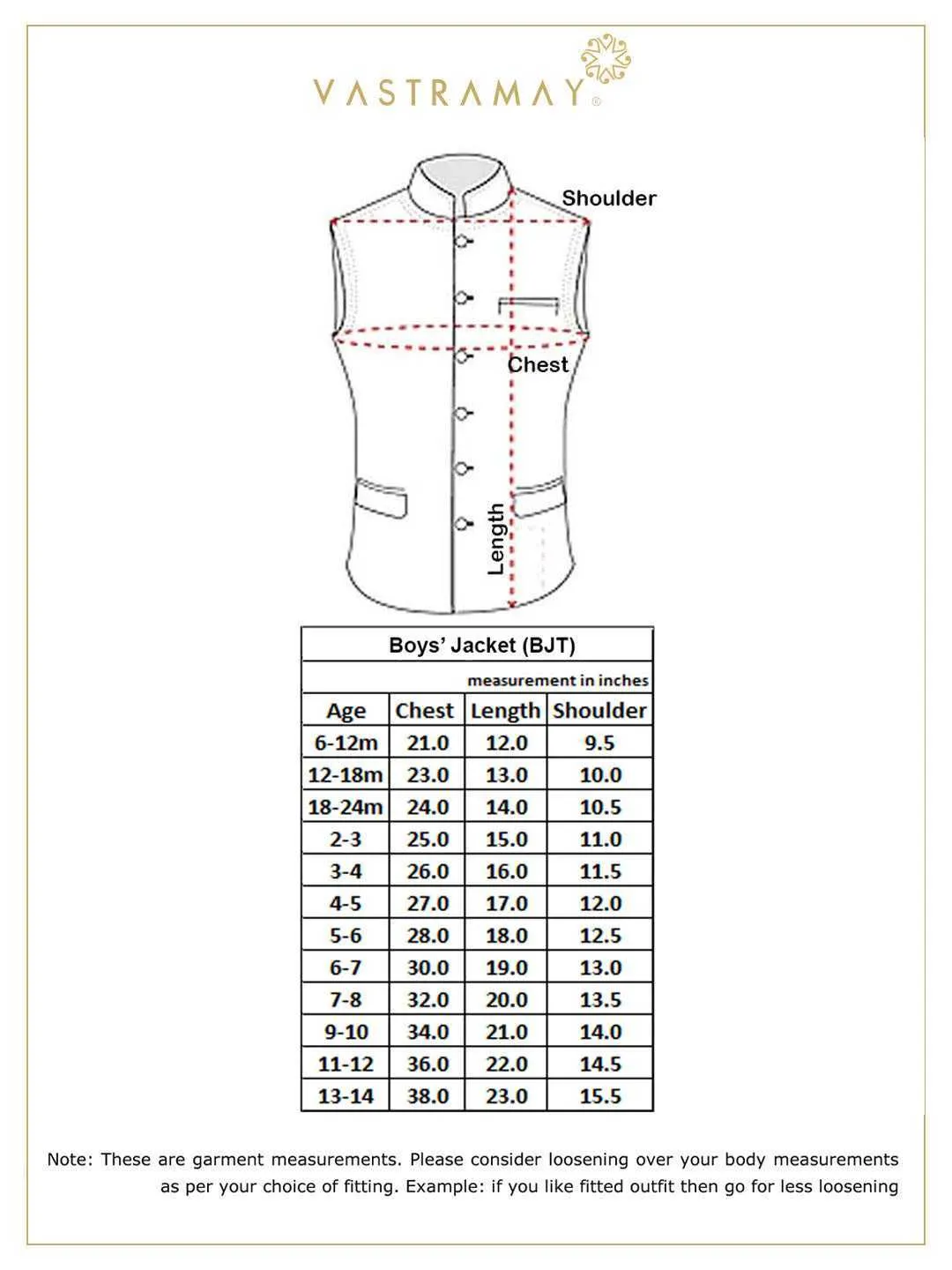 VASTRAMAY Boys Maroon Matka Silk Blend Nehru Jacket