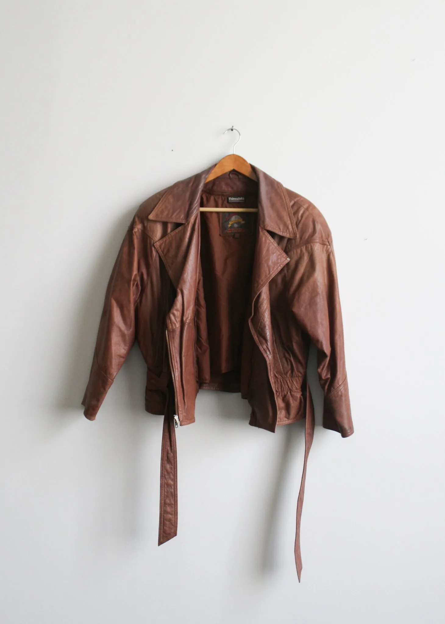 whiskey brown leather bomber