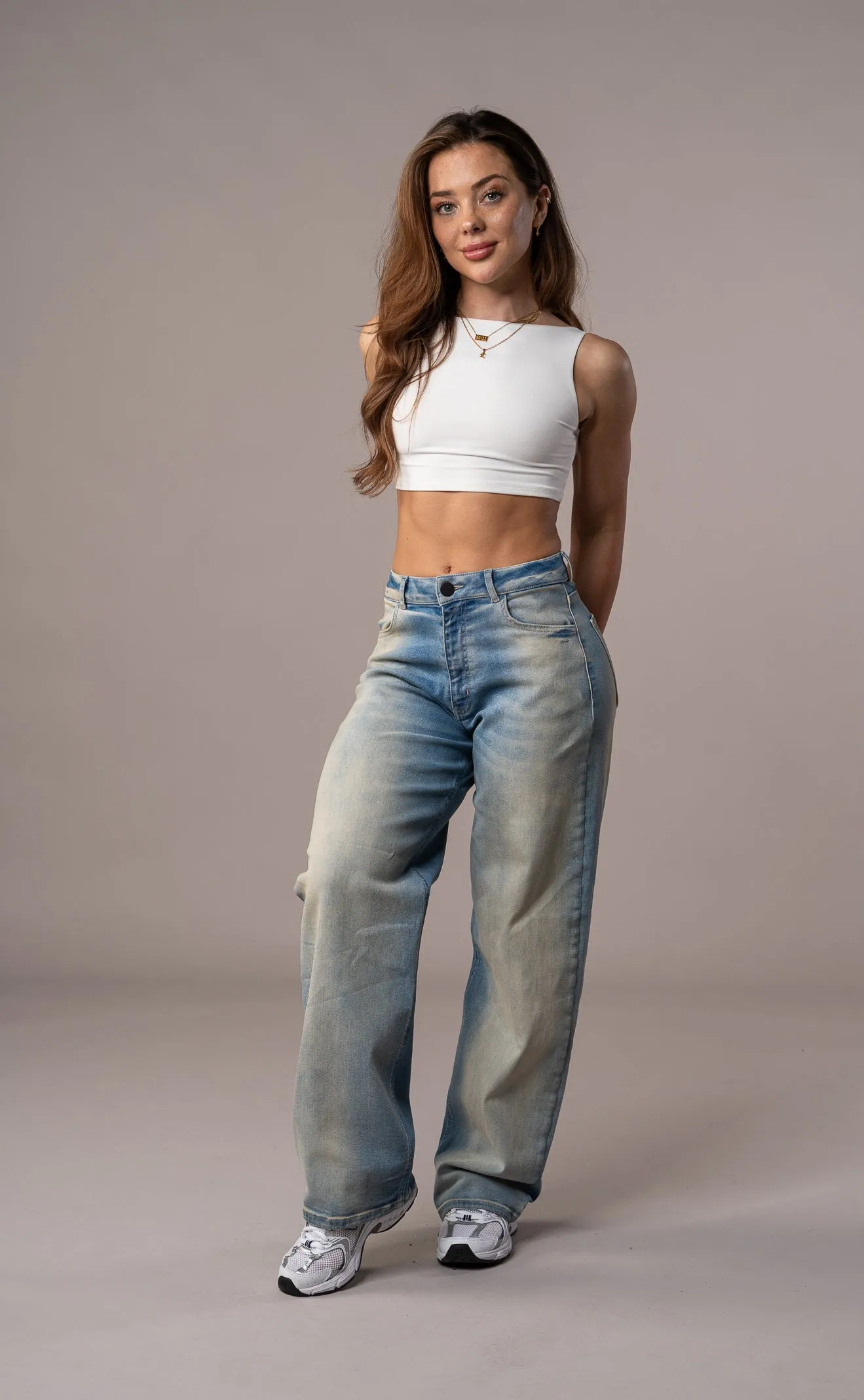 Womens Baggy Fitjeans - Distorted Blue