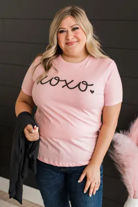 XOXO Graphic Tee- Light Pink